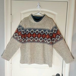 CABELA’S mock neck nubby sweater with print